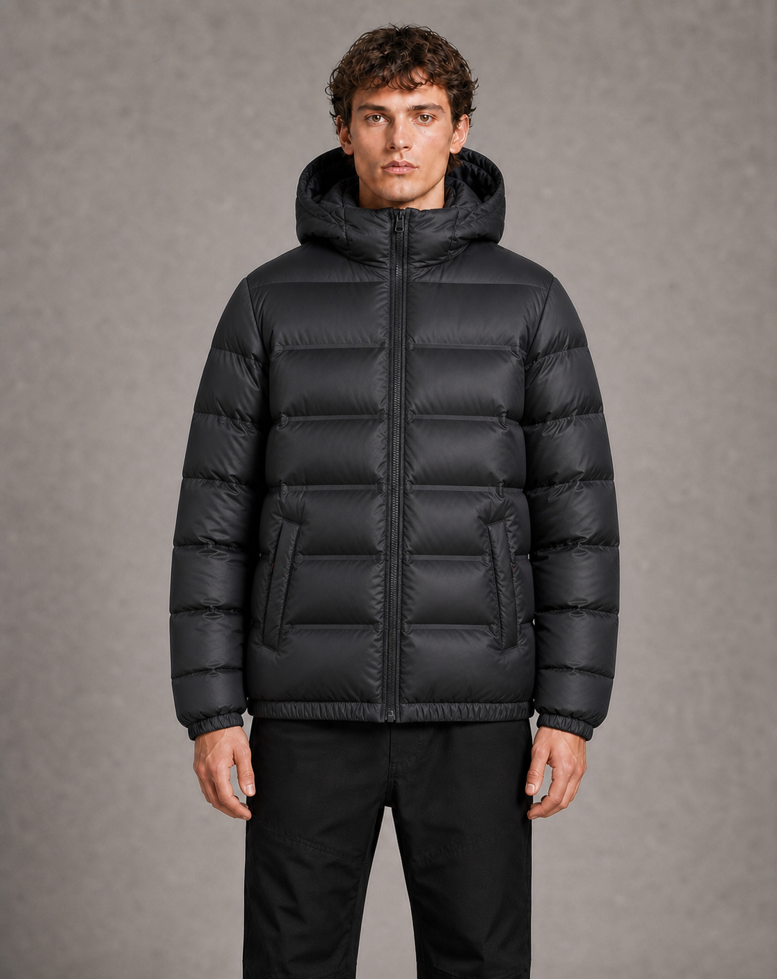 Channel-Quilt Hooded Jacket, style 2517A